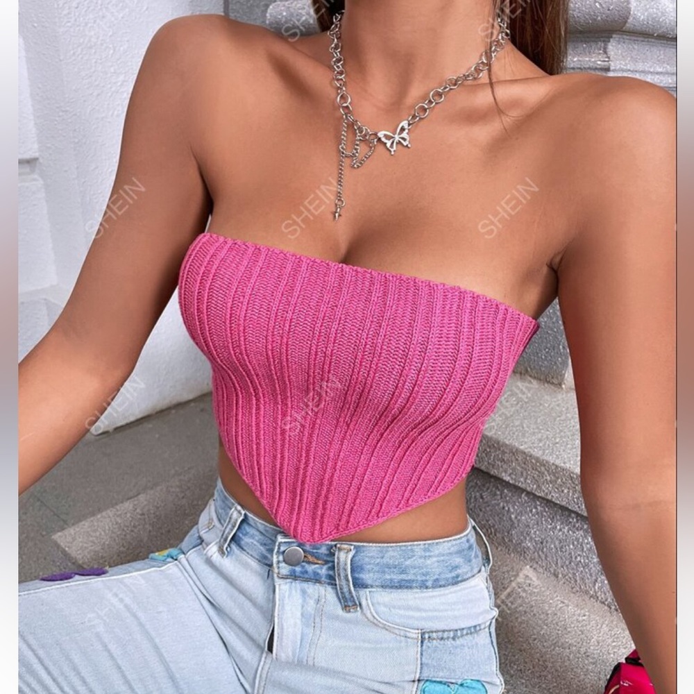 NWOT Pink Knitted Tube Top